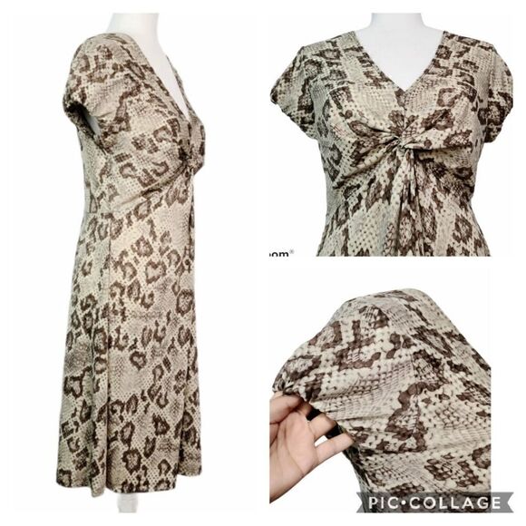 Animal Print Brown Casual Summer Dress M - Picture 6 of 11